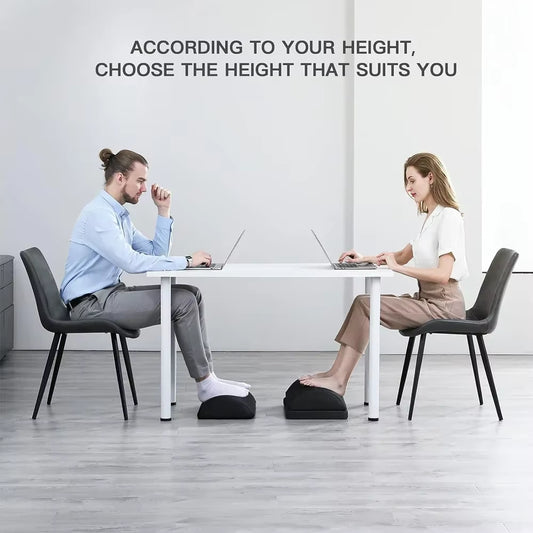 Foot Rest for under Desk at Work, Comfortable Foot Stool with 2 Adjustable Heights for Office, Home, Car