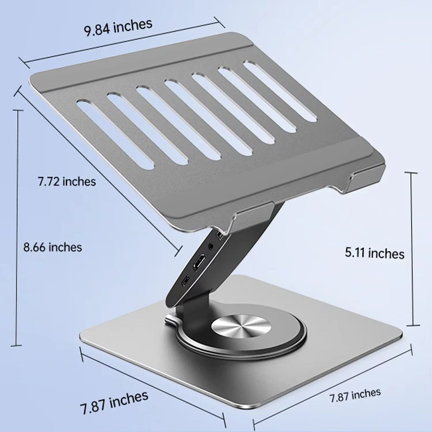 Laptop Stand for Macbook Pro Air Dell HP Surface 360° Rotatable Foldable with USB C Hub Universal Laptop Bracket Holder