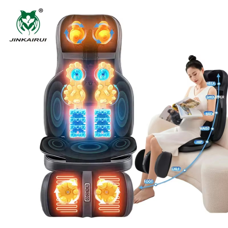 Shiatsu Neck Back Massager with Heat, 2D Ro 3D Kneading Massage Chair Pad, Adjustable Compression Seat Massager for Full Body