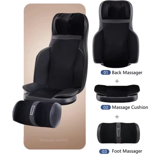 Shiatsu Neck Back Massager with Heat, 2D Ro 3D Kneading Massage Chair Pad, Adjustable Compression Seat Massager for Full Body