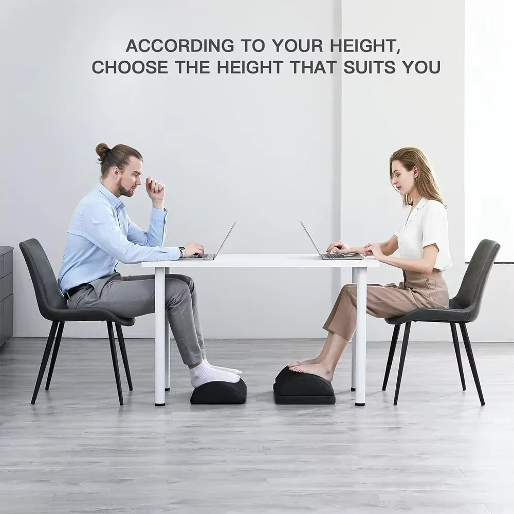 Foot Rest for under Desk at Work, Comfortable Foot Stool with 2 Adjustable Heights for Office, Home, Car