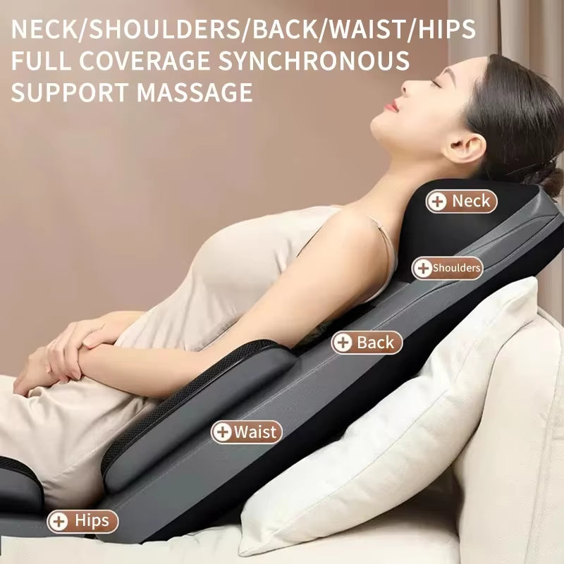 Shiatsu Neck Back Massager with Heat, 2D Ro 3D Kneading Massage Chair Pad, Adjustable Compression Seat Massager for Full Body